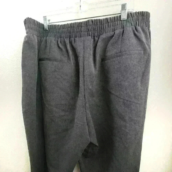 Lane Bryant Tailored Stretch Dress Pants Gray 18/20 Tapered Pleat Elastic Waist - Picture 4 of 6
